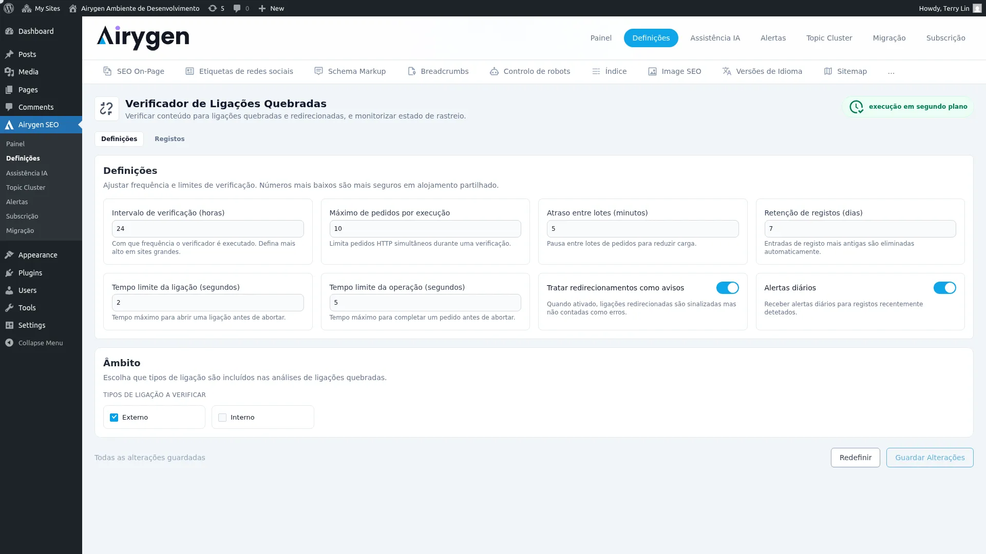 Verificador de Ligações Quebradas captura de tela (1)