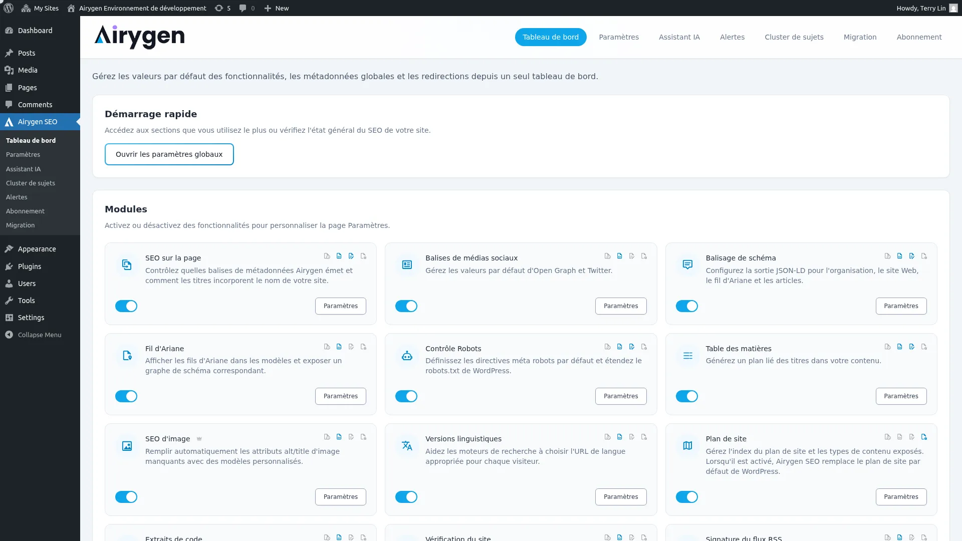Tableau de bord capture d'écran (1)