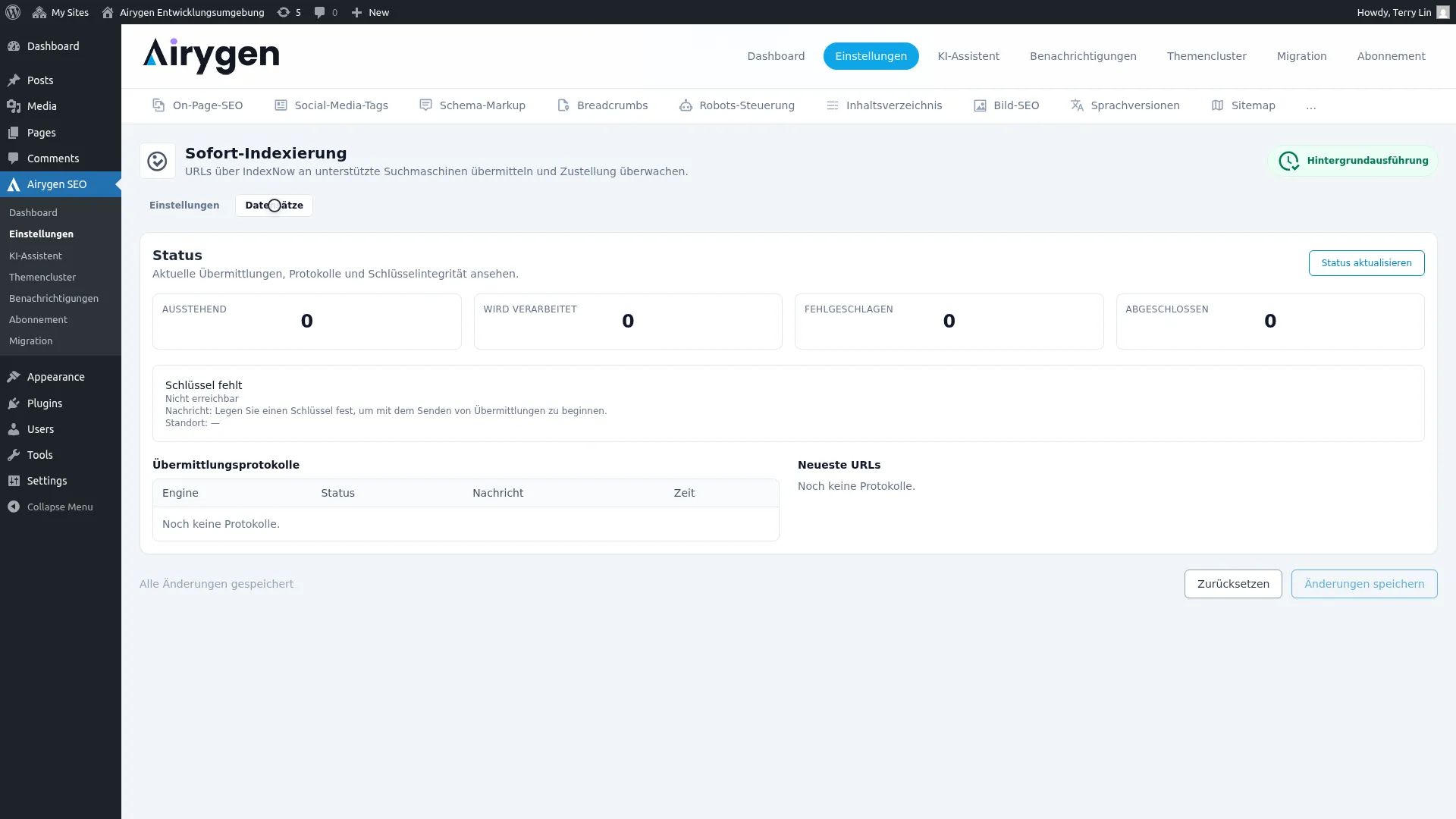 Sofort-Indexierung Screenshot (2)