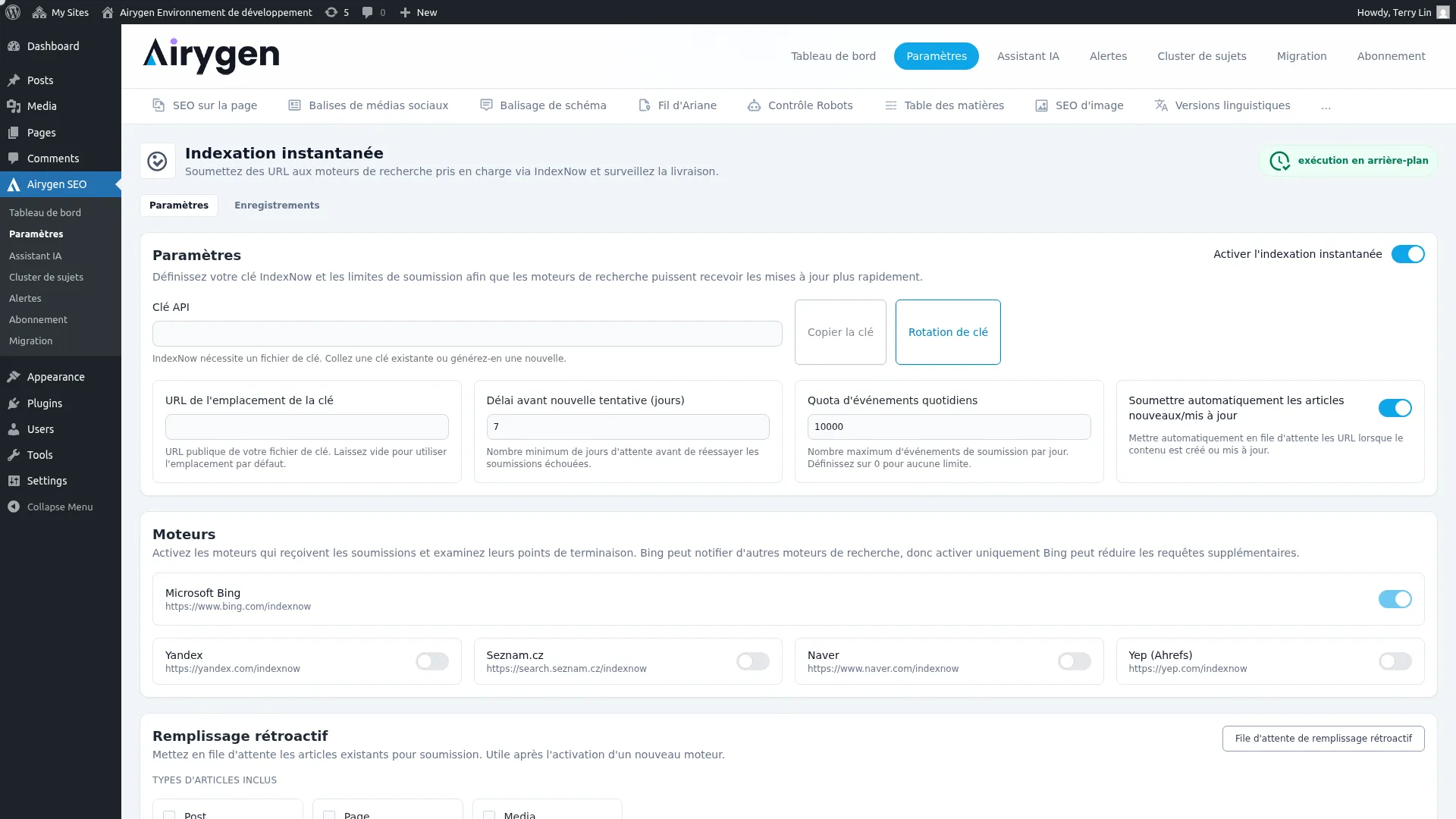 Indexation instantanée capture d'écran (1)