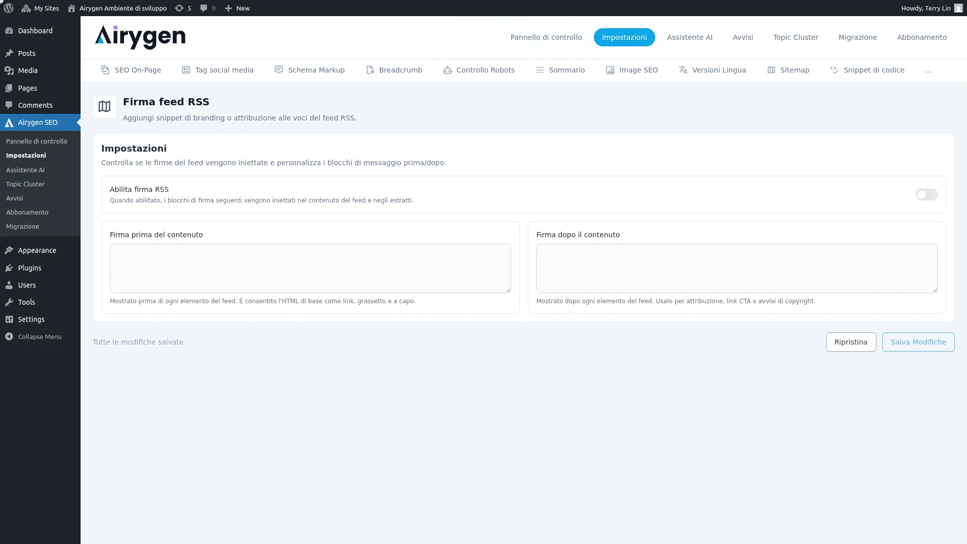 Firma feed RSS schermata (1)