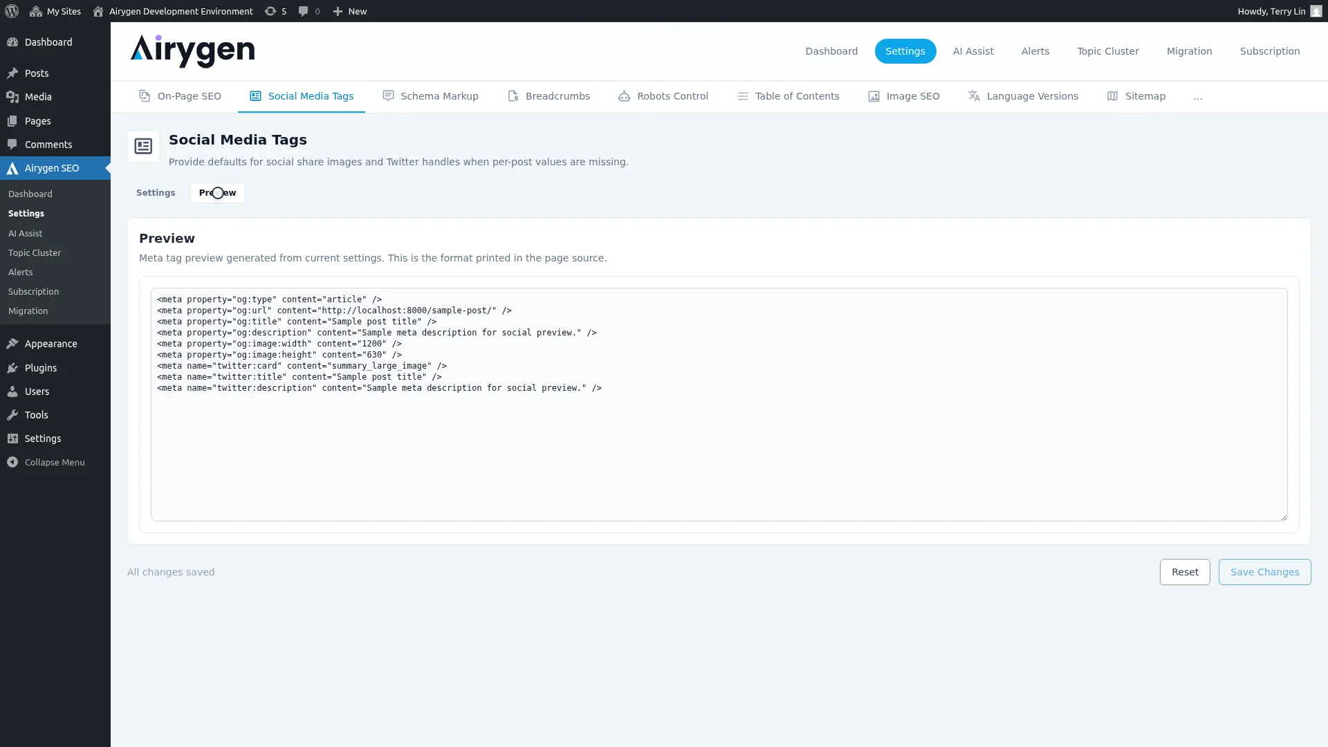 Social Media Tags Screenshot (2)
