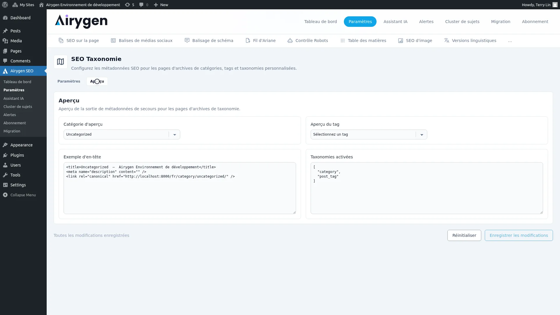 SEO Taxonomie capture d'écran (2)